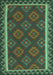 Machine Washable Oriental Turquoise Traditional Area Rugs, wshcon2932turq