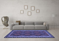 Machine Washable Oriental Blue Traditional Rug, wshcon2932blu