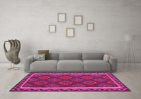 Machine Washable Oriental Pink Traditional Rug, wshcon2932pnk