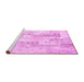 Sideview of Machine Washable Abstract Pink Contemporary Rug, wshcon2933pnk