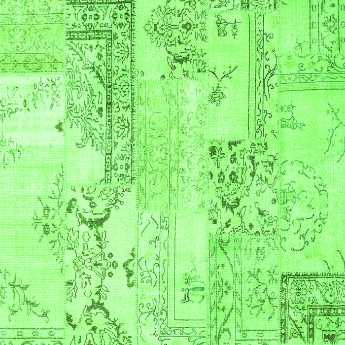 Serging Thickness of Machine Washable Abstract Green Contemporary Area Rugs, wshcon2933grn