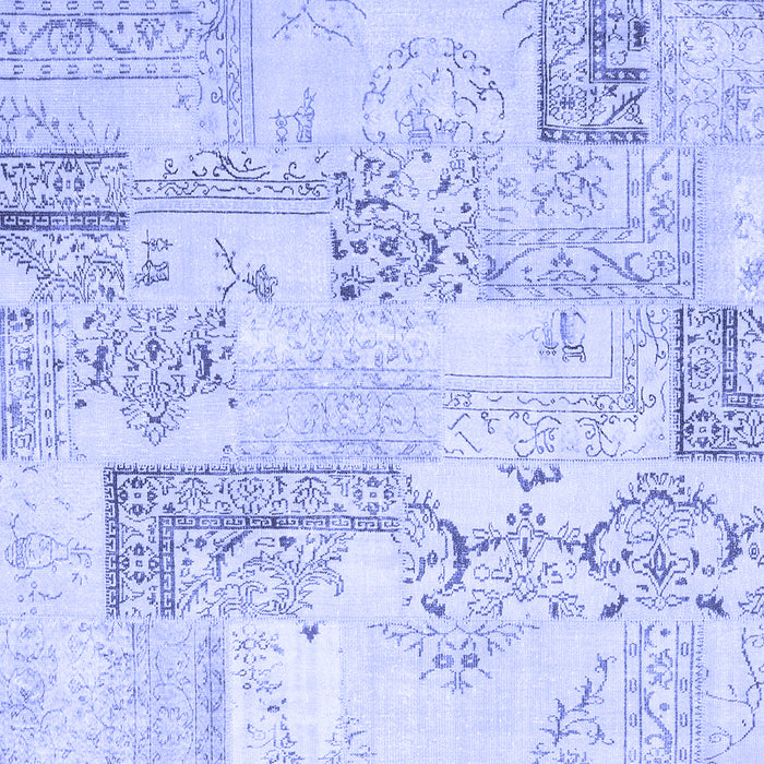 Square Abstract Blue Contemporary Rug, con2933blu
