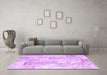 Machine Washable Abstract Purple Contemporary Area Rugs in a Living Room, wshcon2933pur