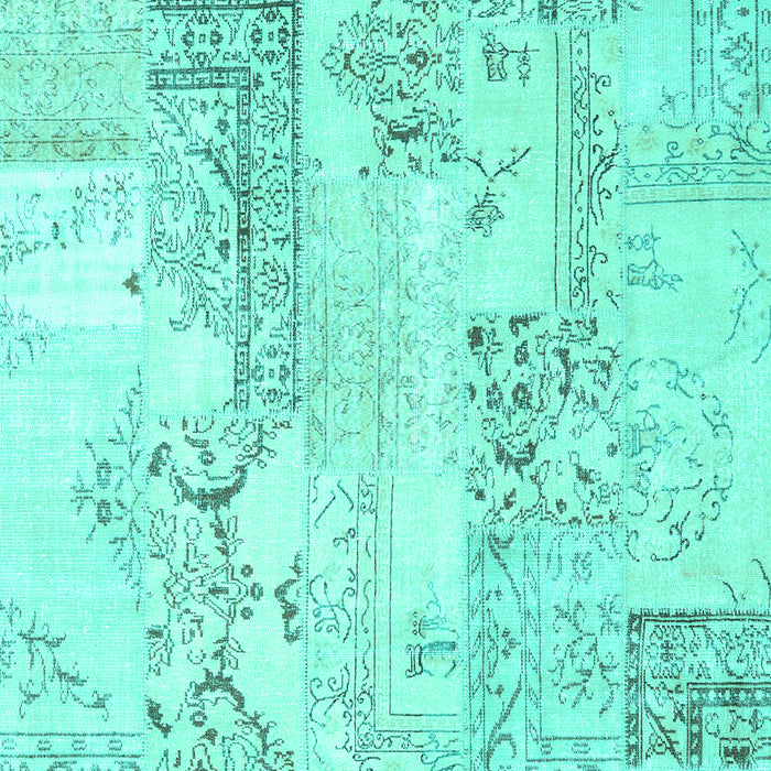 Machine Washable Abstract Turquoise Contemporary Area Rugs, wshcon2933turq