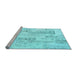 Sideview of Machine Washable Abstract Light Blue Contemporary Rug, wshcon2933lblu