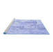 Sideview of Machine Washable Abstract Blue Contemporary Rug, wshcon2933blu