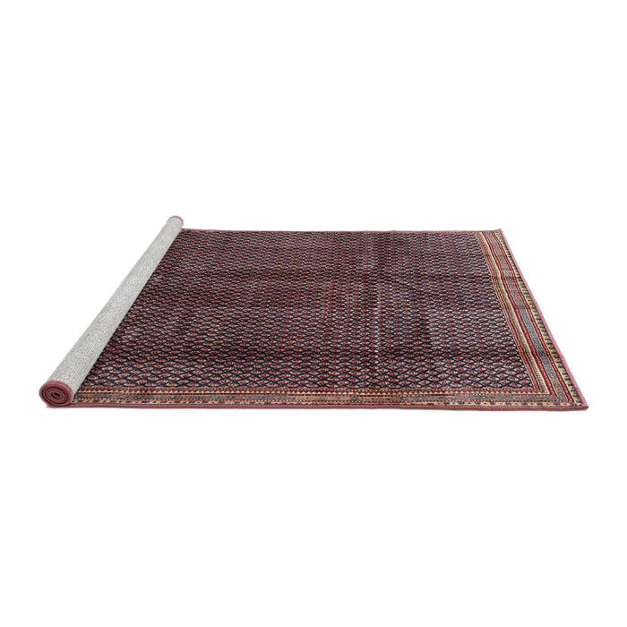 Serging Thickness of Machine Washable Contemporary Dark Almond Brown Rug, wshcon2934