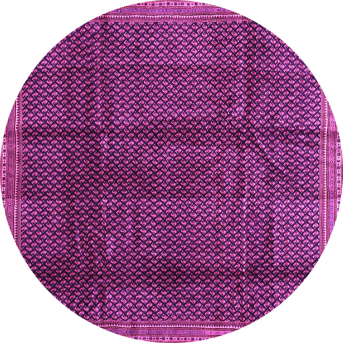 Round Abstract Pink Contemporary Rug, con2934pnk