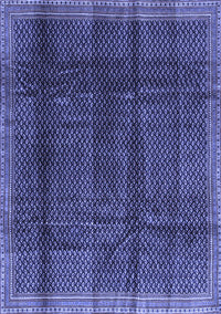 Abstract Blue Contemporary Rug, con2934blu