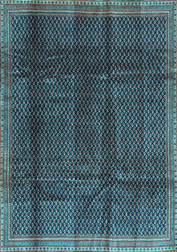 Abstract Light Blue Contemporary Rug, con2934lblu