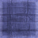 Square Abstract Blue Contemporary Rug, con2934blu