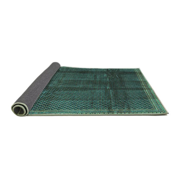 Sideview of Abstract Turquoise Contemporary Rug, con2934turq