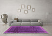 Machine Washable Abstract Purple Contemporary Area Rugs in a Living Room, wshcon2934pur