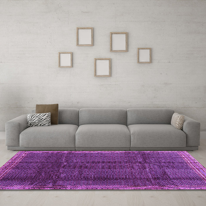 Machine Washable Abstract Purple Contemporary Area Rugs in a Living Room, wshcon2934pur