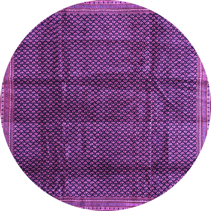 Round Machine Washable Abstract Purple Contemporary Area Rugs, wshcon2934pur