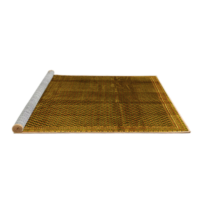 Sideview of Machine Washable Abstract Yellow Contemporary Rug, wshcon2934yw