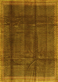 Abstract Yellow Contemporary Rug, con2934yw