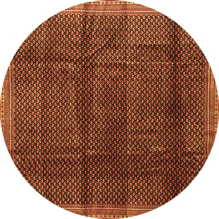 Square Abstract Orange Contemporary Rug, con2934org