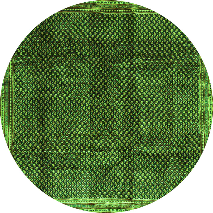 Square Abstract Green Contemporary Rug, con2934grn