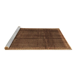 Sideview of Machine Washable Abstract Brown Contemporary Rug, wshcon2934brn