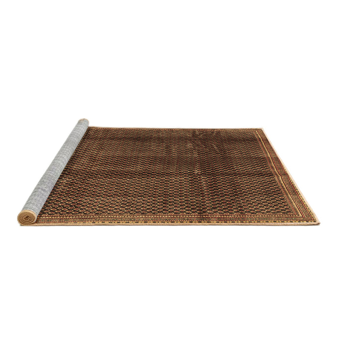 Sideview of Machine Washable Abstract Brown Contemporary Rug, wshcon2934brn