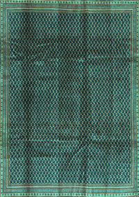 Abstract Turquoise Contemporary Rug, con2934turq