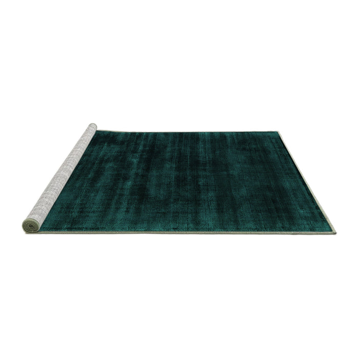 Sideview of Machine Washable Abstract Turquoise Contemporary Area Rugs, wshcon2935turq