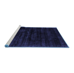 Sideview of Machine Washable Abstract Blue Contemporary Rug, wshcon2935blu