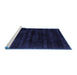 Sideview of Machine Washable Abstract Blue Contemporary Rug, wshcon2935blu