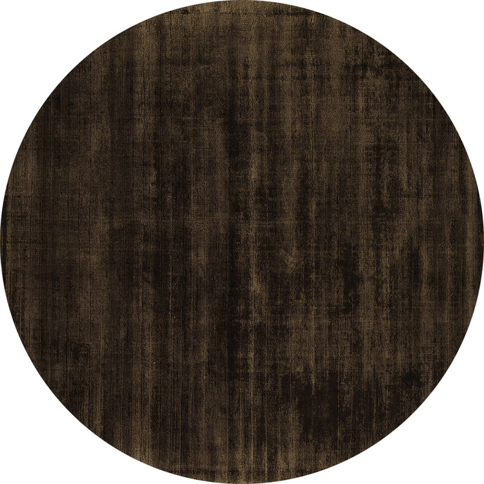 Round Abstract Brown Contemporary Rug, con2935brn