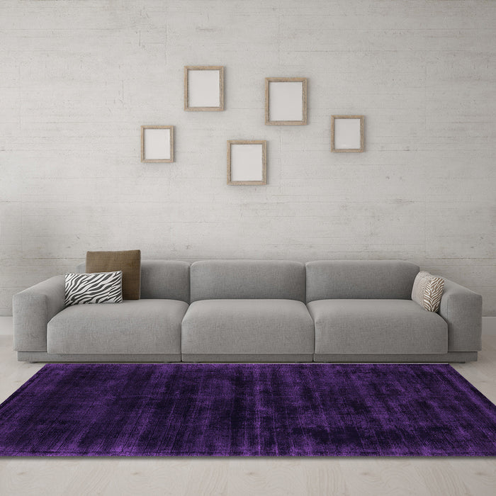 Machine Washable Abstract Purple Contemporary Area Rugs in a Living Room, wshcon2935pur