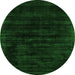 Square Abstract Green Contemporary Rug, con2935grn