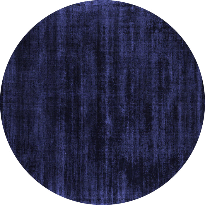 Round Abstract Blue Contemporary Rug, con2935blu