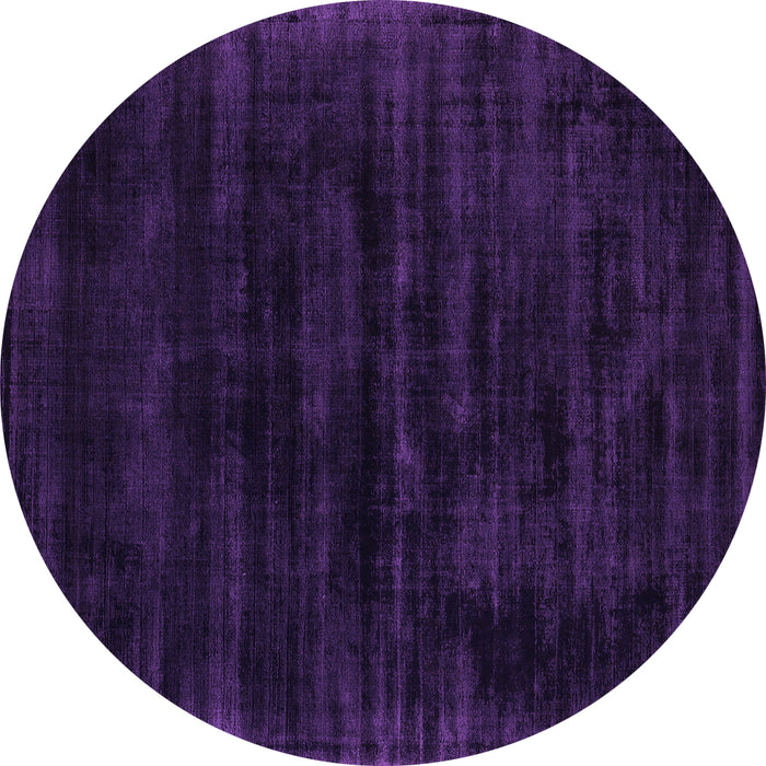 Round Machine Washable Abstract Purple Contemporary Area Rugs, wshcon2935pur