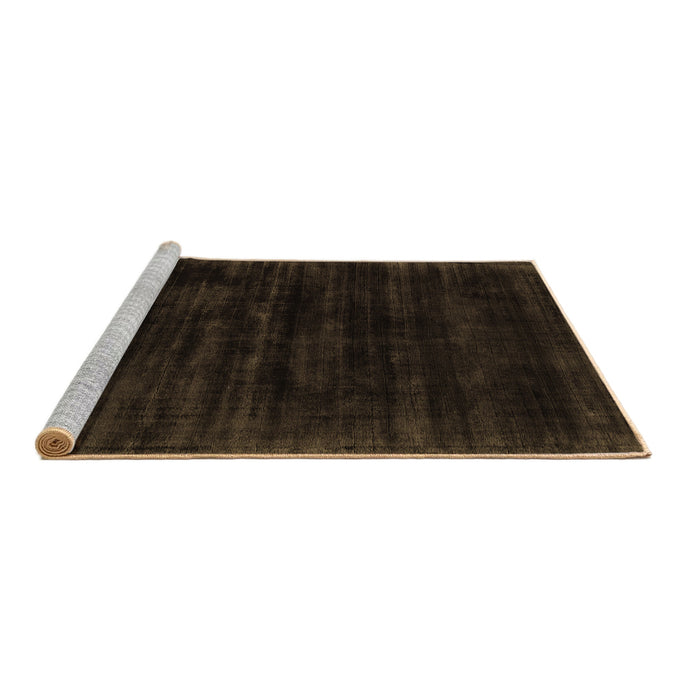 Sideview of Machine Washable Abstract Brown Contemporary Rug, wshcon2935brn