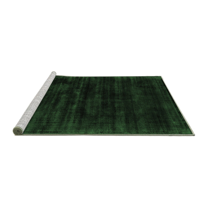 Sideview of Machine Washable Abstract Emerald Green Contemporary Area Rugs, wshcon2935emgrn
