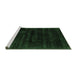 Sideview of Machine Washable Abstract Emerald Green Contemporary Area Rugs, wshcon2935emgrn