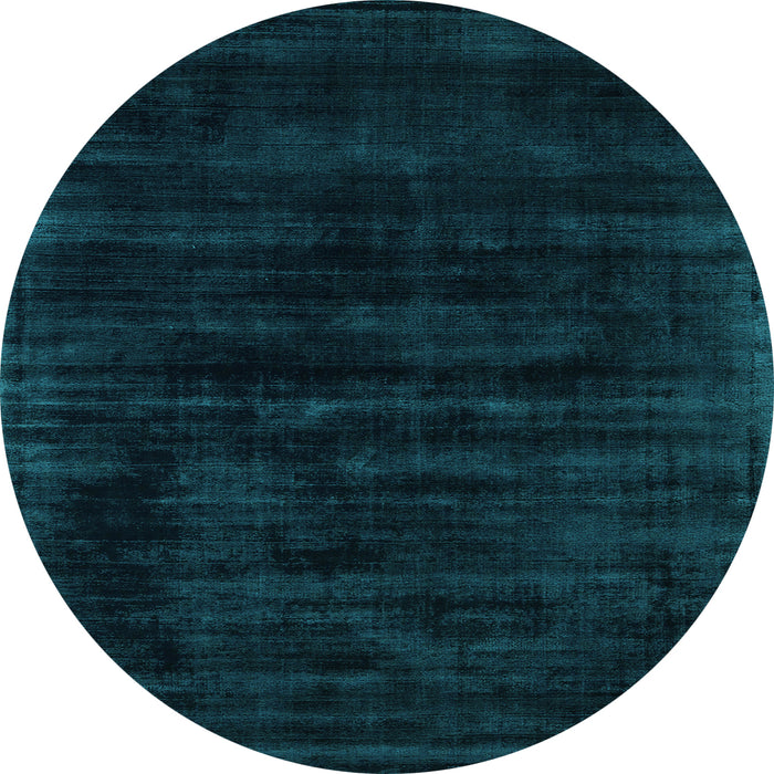 Round Abstract Light Blue Contemporary Rug, con2935lblu