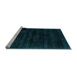 Sideview of Machine Washable Abstract Light Blue Contemporary Rug, wshcon2935lblu