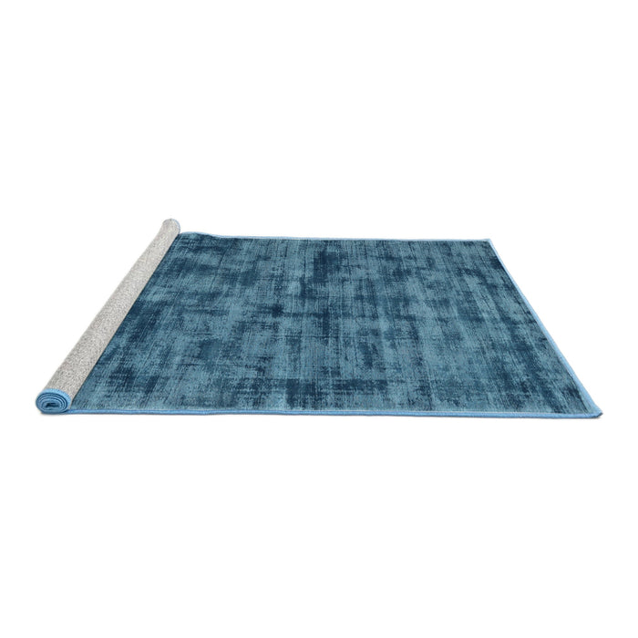 Serging Thickness of Machine Washable Contemporary Blue Rug, wshcon2936