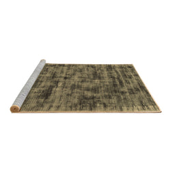 Sideview of Machine Washable Abstract Brown Contemporary Rug, wshcon2936brn