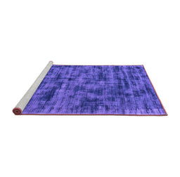 Sideview of Machine Washable Abstract Purple Contemporary Area Rugs, wshcon2936pur