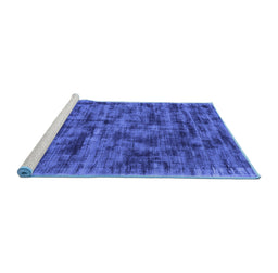 Sideview of Machine Washable Abstract Blue Contemporary Rug, wshcon2936blu