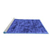 Sideview of Machine Washable Abstract Blue Contemporary Rug, wshcon2936blu