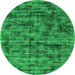 Machine Washable Abstract Green Contemporary Area Rugs, wshcon2936grn