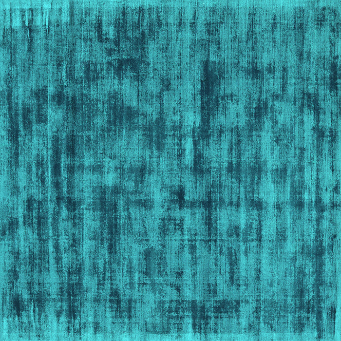 Square Machine Washable Abstract Turquoise Contemporary Area Rugs, wshcon2936turq