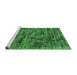 Sideview of Machine Washable Abstract Emerald Green Contemporary Area Rugs, wshcon2936emgrn