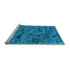 Sideview of Machine Washable Abstract Light Blue Contemporary Rug, wshcon2936lblu