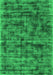 Serging Thickness of Machine Washable Abstract Green Contemporary Area Rugs, wshcon2936grn