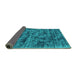 Sideview of Abstract Turquoise Contemporary Rug, con2936turq